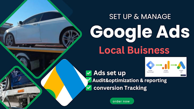 setup ,manage , optimize google ads PPC for auto detailing , car towing service