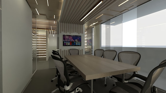do 3d architectural rendering for office and workspace