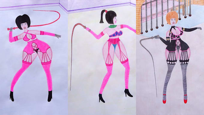 hand draw erotic drawings, comics, cartoons,