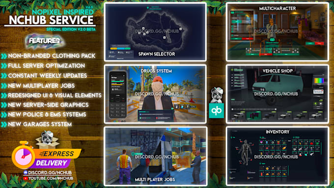 give you the nchub v2 beta server files for fivem qbcore