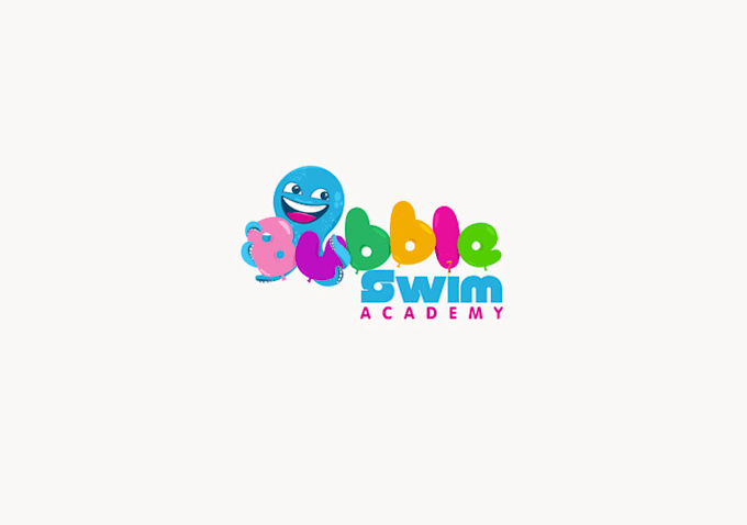 create fun playful colorful swim school logo