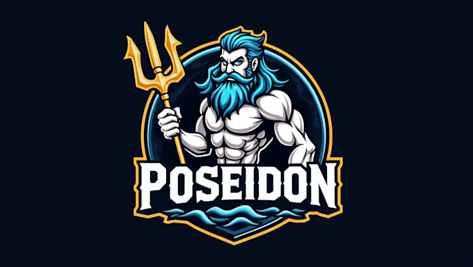 make eye catching poseidon mascot logo for your company