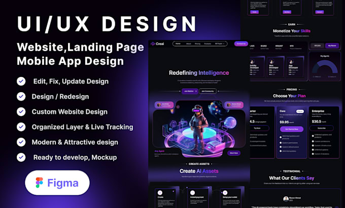 design modern website and mobile app ui ux in figma