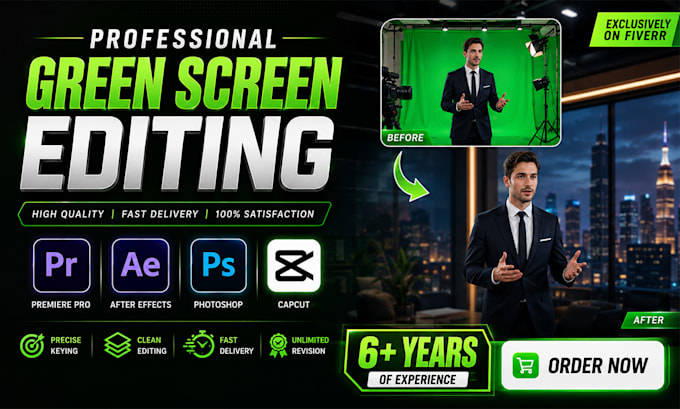 do professionally green screen removal, rotoscoping, wire removal, cut out image