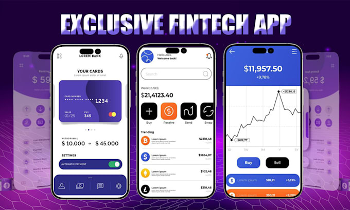 build fintech app crypto wallet app wallet app loan app ui UX design neobank app
