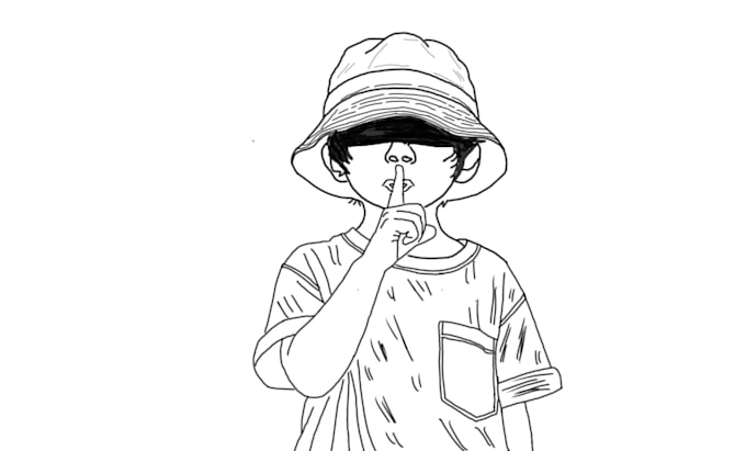 draw simple vector line art illustration from picture