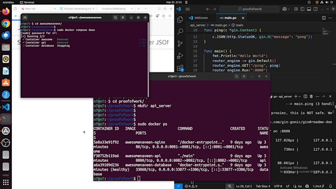 create rest API services for your applications in golang with docker setup