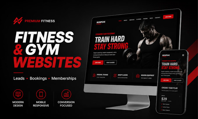 build fitness and gym websites for leads, bookings, and memberships