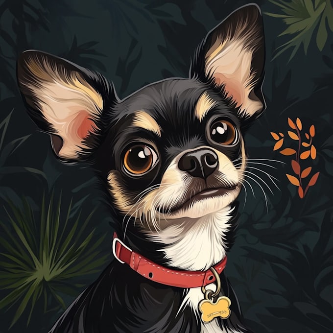 make pet portrait into cartoon vector