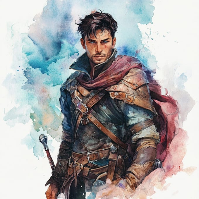 make dnd character illustration for tcg or splash art