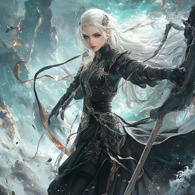 paint fantasy illustrations and character designs