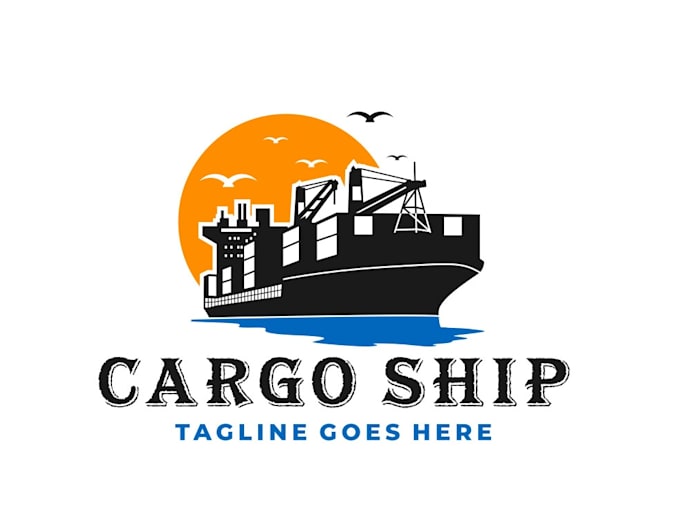 design creative beautiful cargo ship logo for you