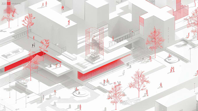 3d model, diagraming, and presentation boards