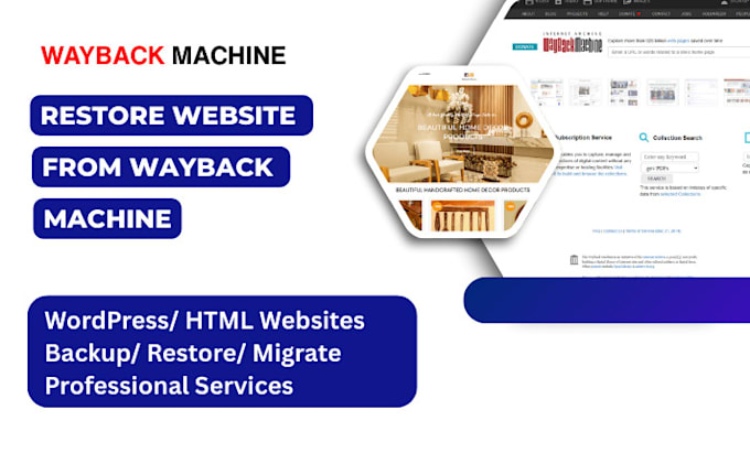 restore or recover any website into wordpress from archive wayback machine