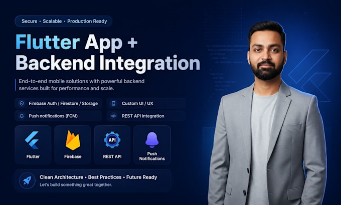 develop flutter app with firebase and API integration