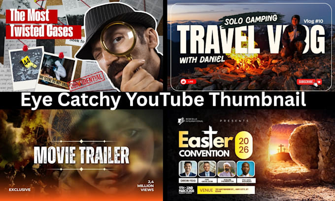 design the best attractive youtube thumbnail to grow channel