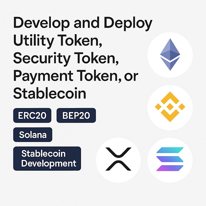 develop and deploy utility token security token payment token or stablecoin