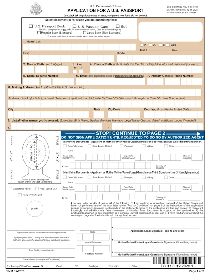 assist with passport application and document preparation