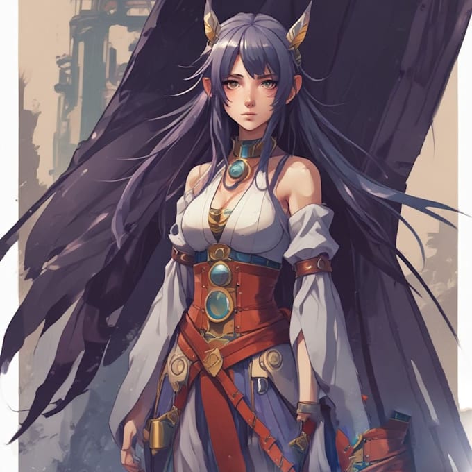 draw an anime character illustration for commercial use
