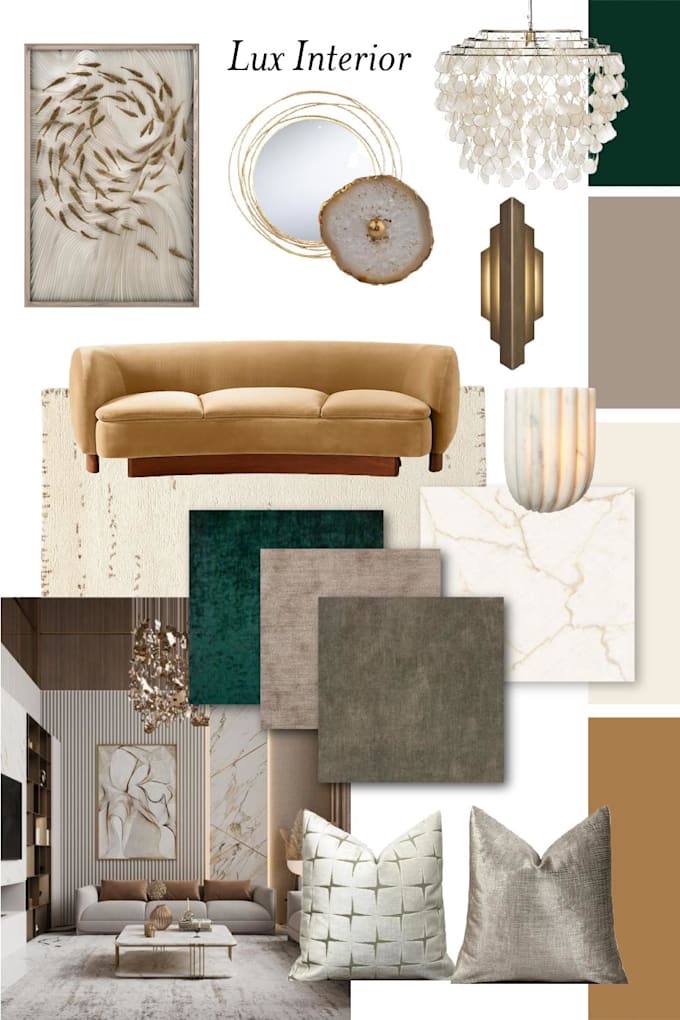 create modern interior design mood boards