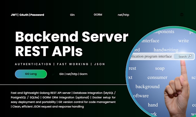 create backend rest API server using golang gin framework