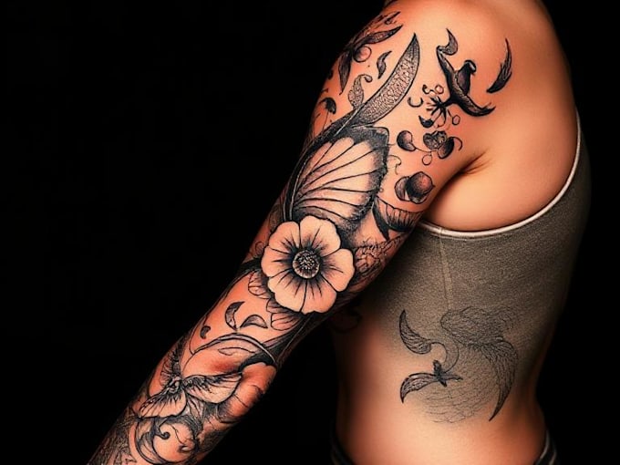 create custom tattoo design, tattoo sleeve