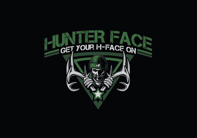design captivating pictorial hunter face logo