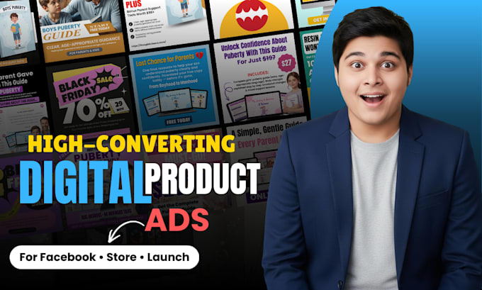 design high converting ad creatives and store images for digital products