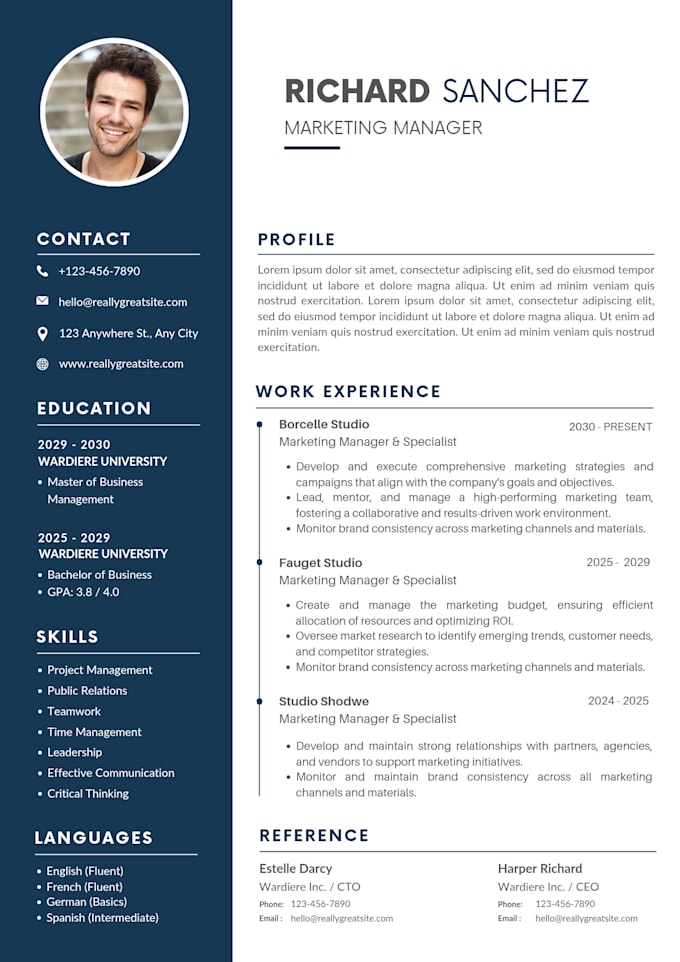 write a professional resume tailored to your career