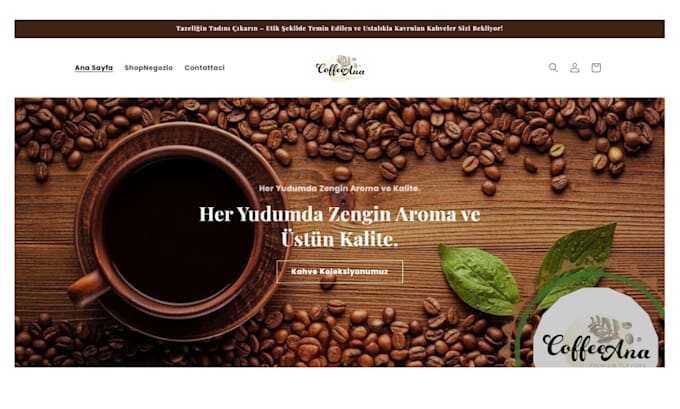design private label coffee shopify store coffee website dropshipping store
