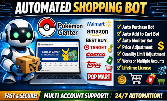 do pokemon items bot auto purchase bot auto checkout bot auto buying bot walmart
