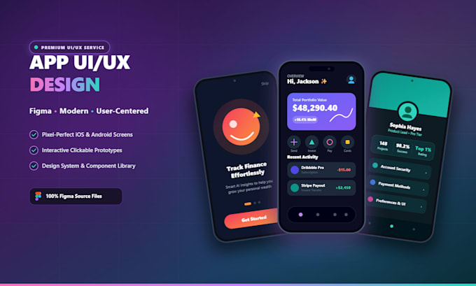 design a modern and user friendly android app UI UX in figma