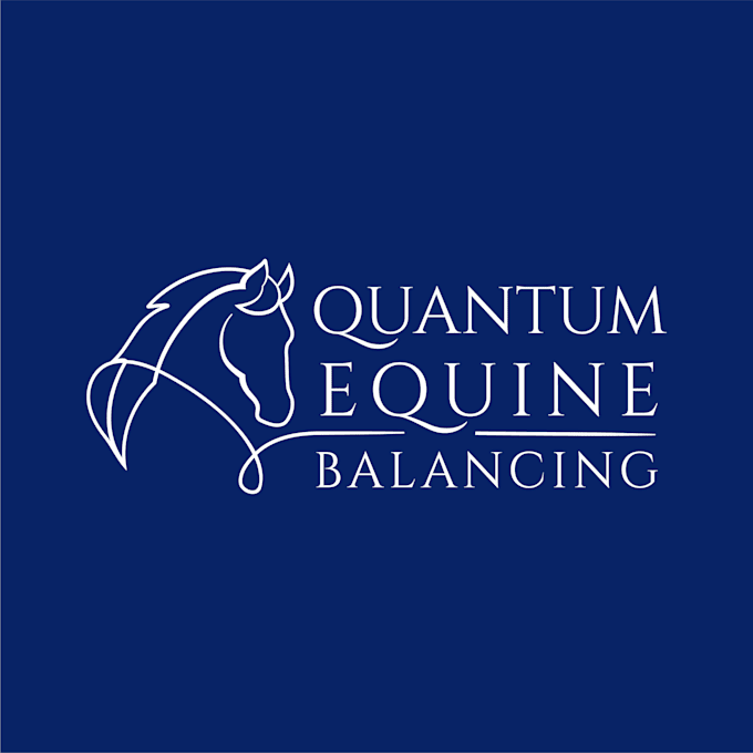 design a powerful quantum equine balancing logo