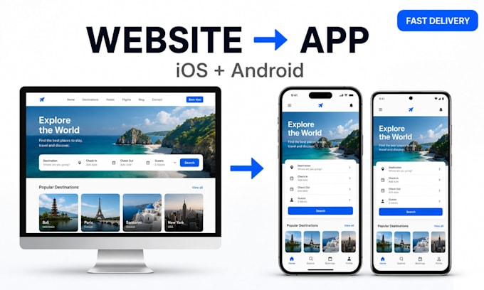 convert website to ios and android app using webview flutter