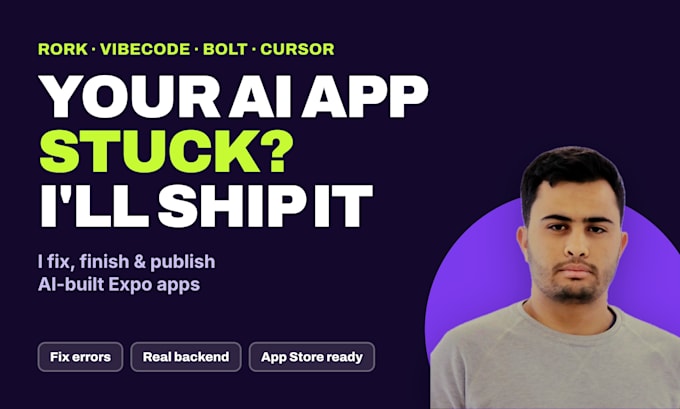 fix your rork, vibecode or bolt ai generated app and publish it