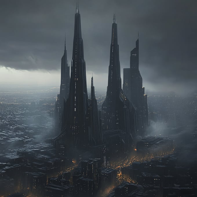 Create a cyberpunk futuristic city art illustration by Hamonoane | Fiverr