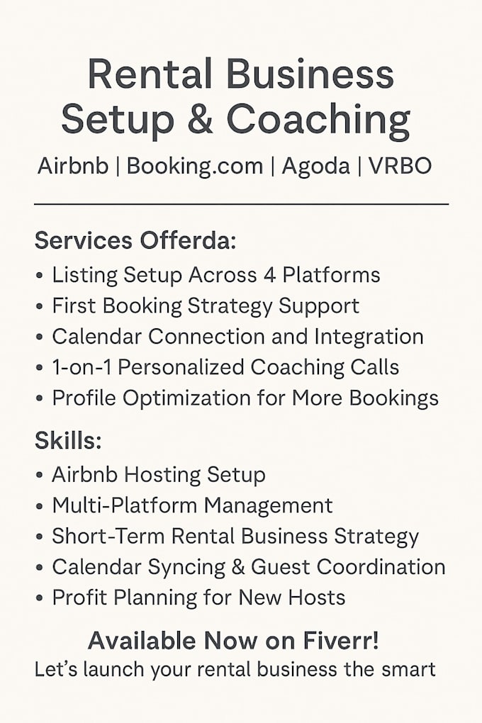 airbnb coaching to help you launch your first profitable unit