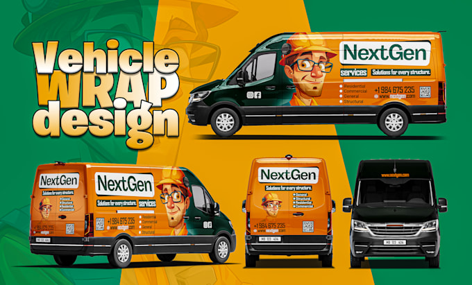 create professionally vehicle wrap design, van wrap design