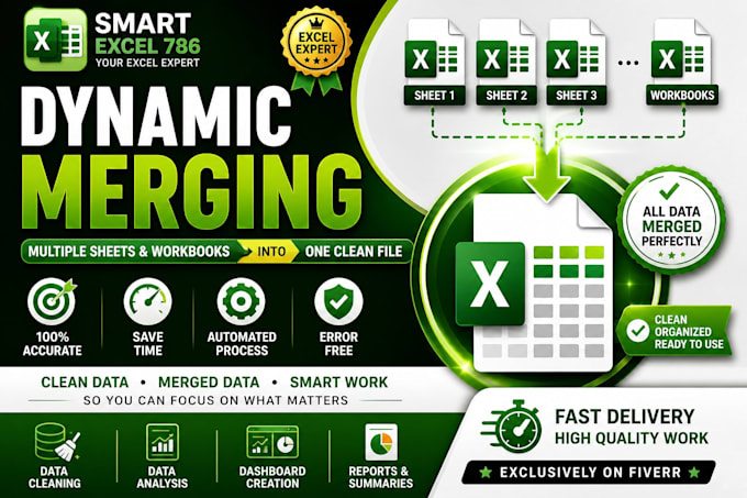 merge excel files and clean, format your data professionally