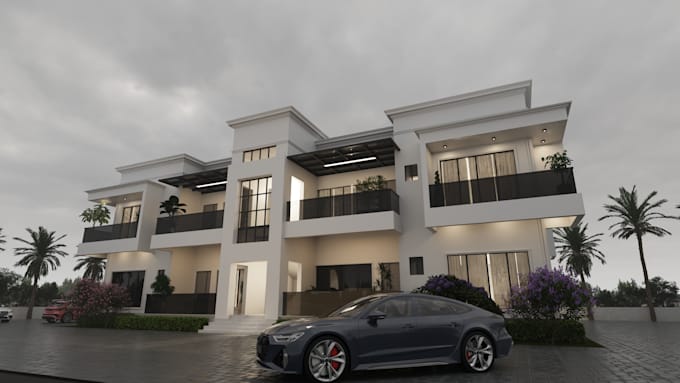 Render a realistic 3d exterior architectural walkthrough animation by ...
