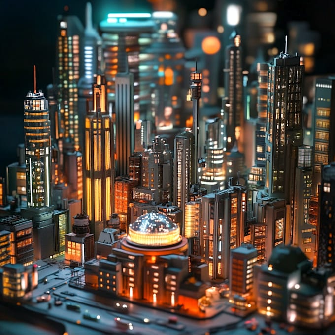 Make concept art science fiction city, cyberpunk city art by ...