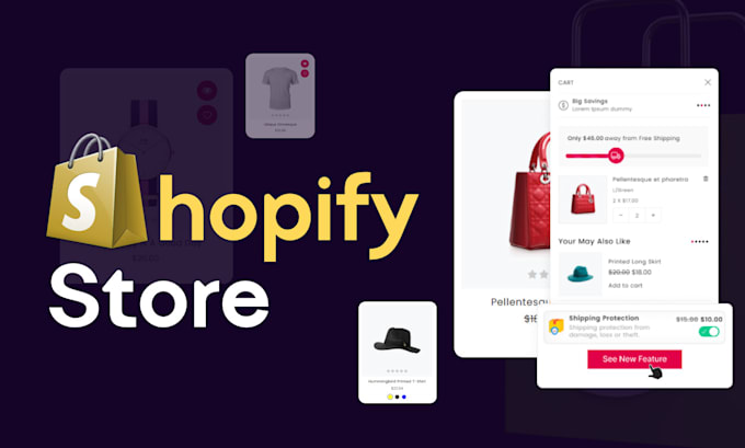 create shopify store design, print on demand, dropshipping