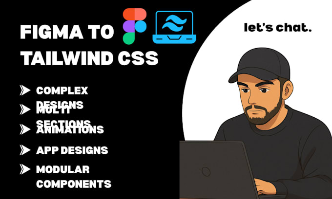 Convert your figma design to tailwind css by Vibecodeking | Fiverr