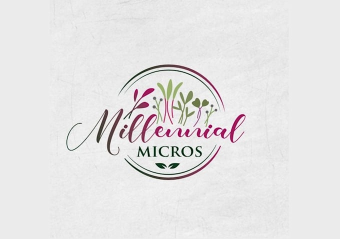 design organic micro green seedlings logo
