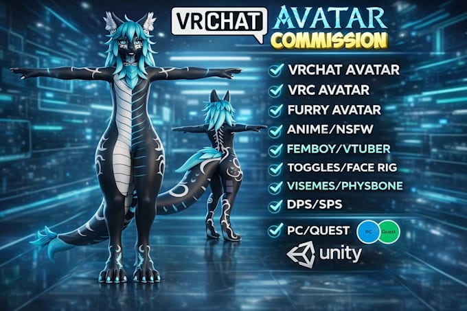 edit your existing or create custom vrchat avatar for pc and quest compatible