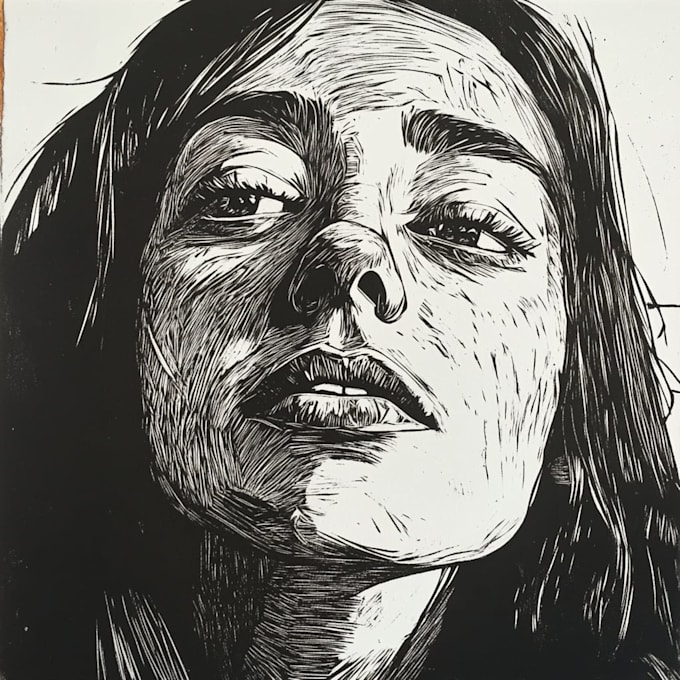 do linocut carving prints style illustration