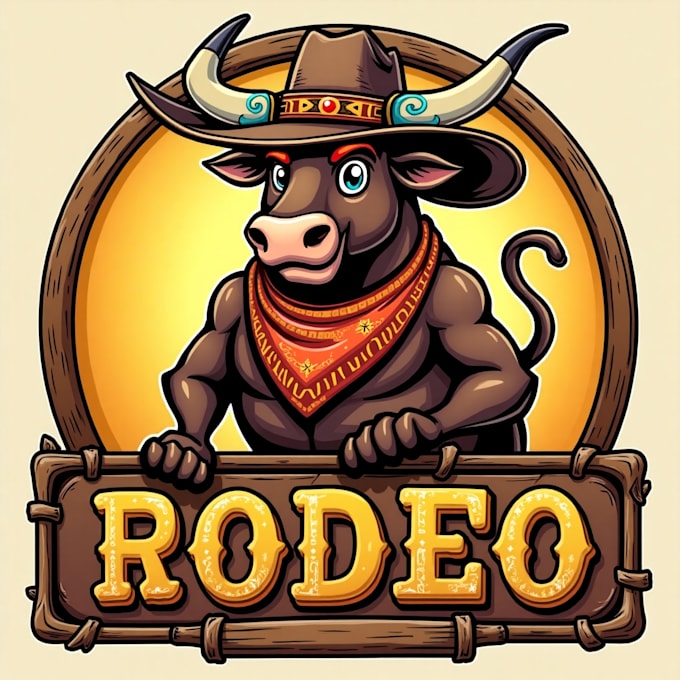 design high quality rodeo mascot logo with express delivery