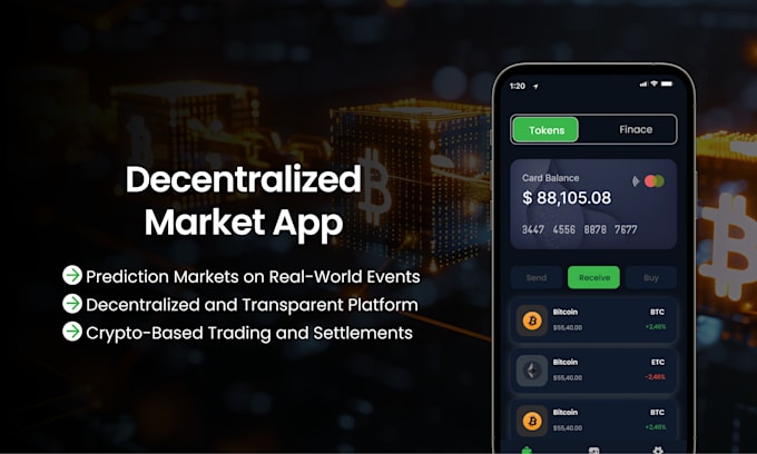 develop a decentralized prediction market dapp like polymarket or augur