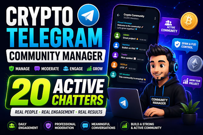 manage a crypto chatters team to grow your project