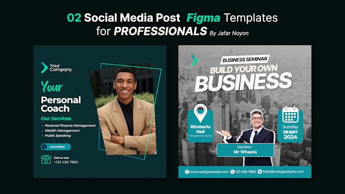 logo, social media, and print design